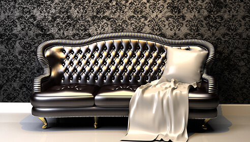 Black Sofa With Siver Cushion